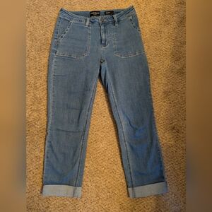Susan Graver Women's Cropped Jeans Medium Blue Wash Denim Size 2P